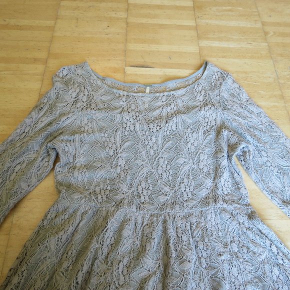 FREE PEOPLE grey lace midi dress S 4/6 - Picture 4 of 5